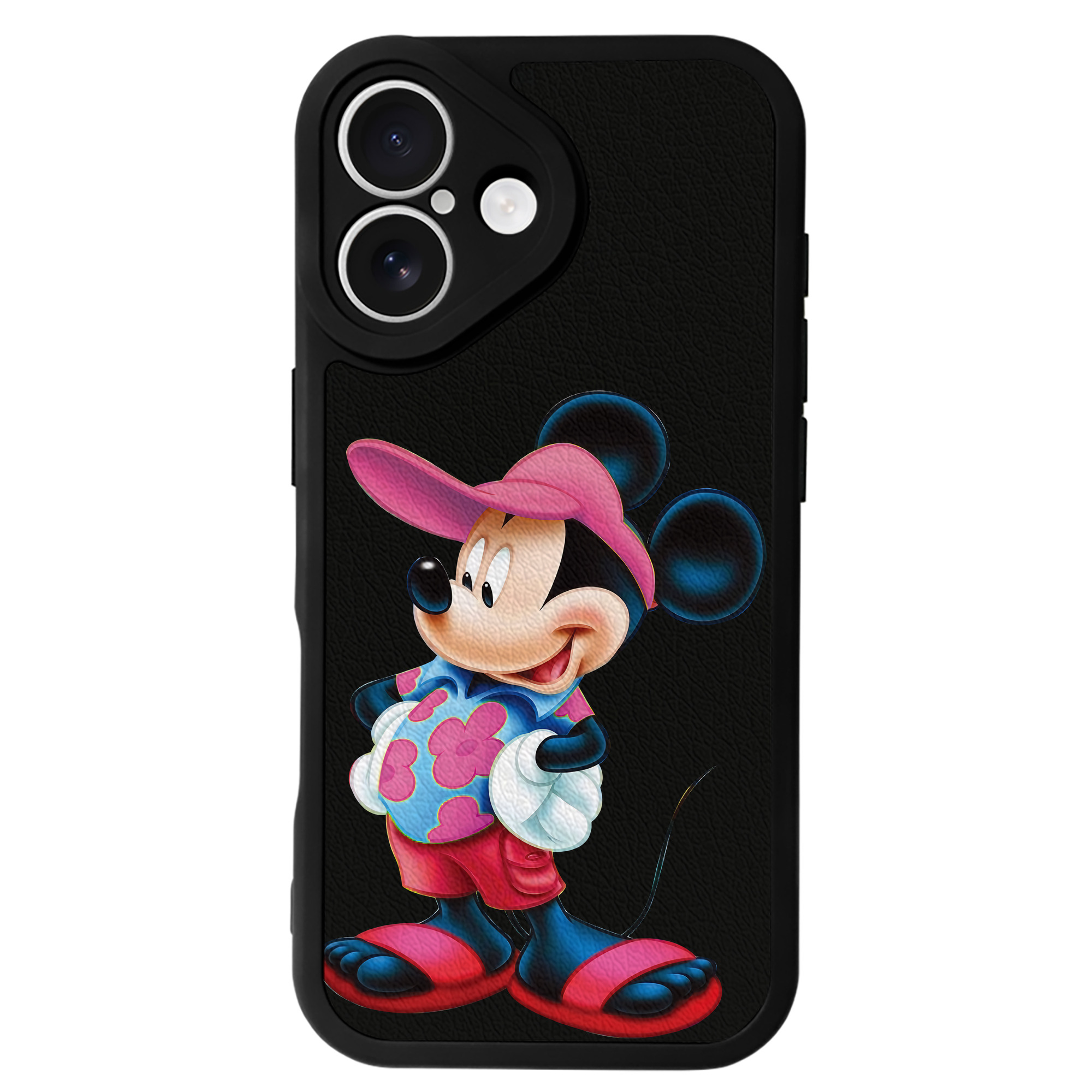 ミッキーマウス Mickey Mouse 【iPhone 16シリーズ対応】シリコンスマホケース（レザー調） 材質：シリコン